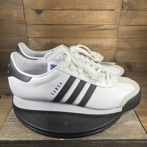 Adidas Mens Size 11.5 Samoa Cloud White/Black Athletic Lace Up Sneakers NWOB